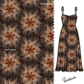 3D Abstract Floral Designer Printed Fabric For Indo Western Wear for women